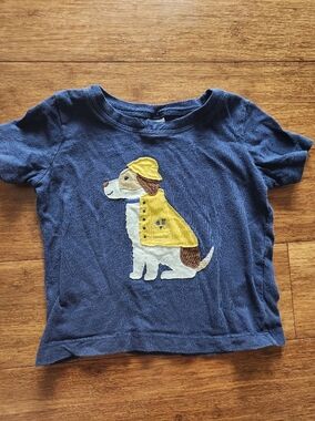 Carter's Navy Blue Short Sleeve Tee with Yellow Raincoat Puppy 18 Months